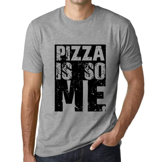 Homme T-Shirt Graphique Pizza is So Me Gris Chiné
