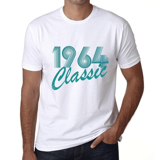 Ultrabasic - Homme T-Shirt Graphique Years Lines Classic 1964 Blanc