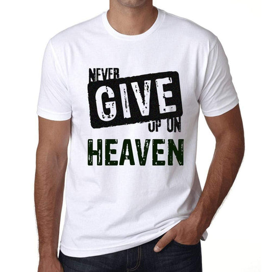 Ultrabasic Homme T-Shirt Graphique Never Give Up on Heaven Blanc