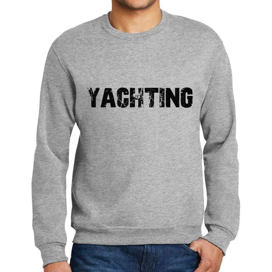 Ultrabasic Homme Imprimé Graphique Sweat-Shirt Popular Words Yachting Gris Chiné