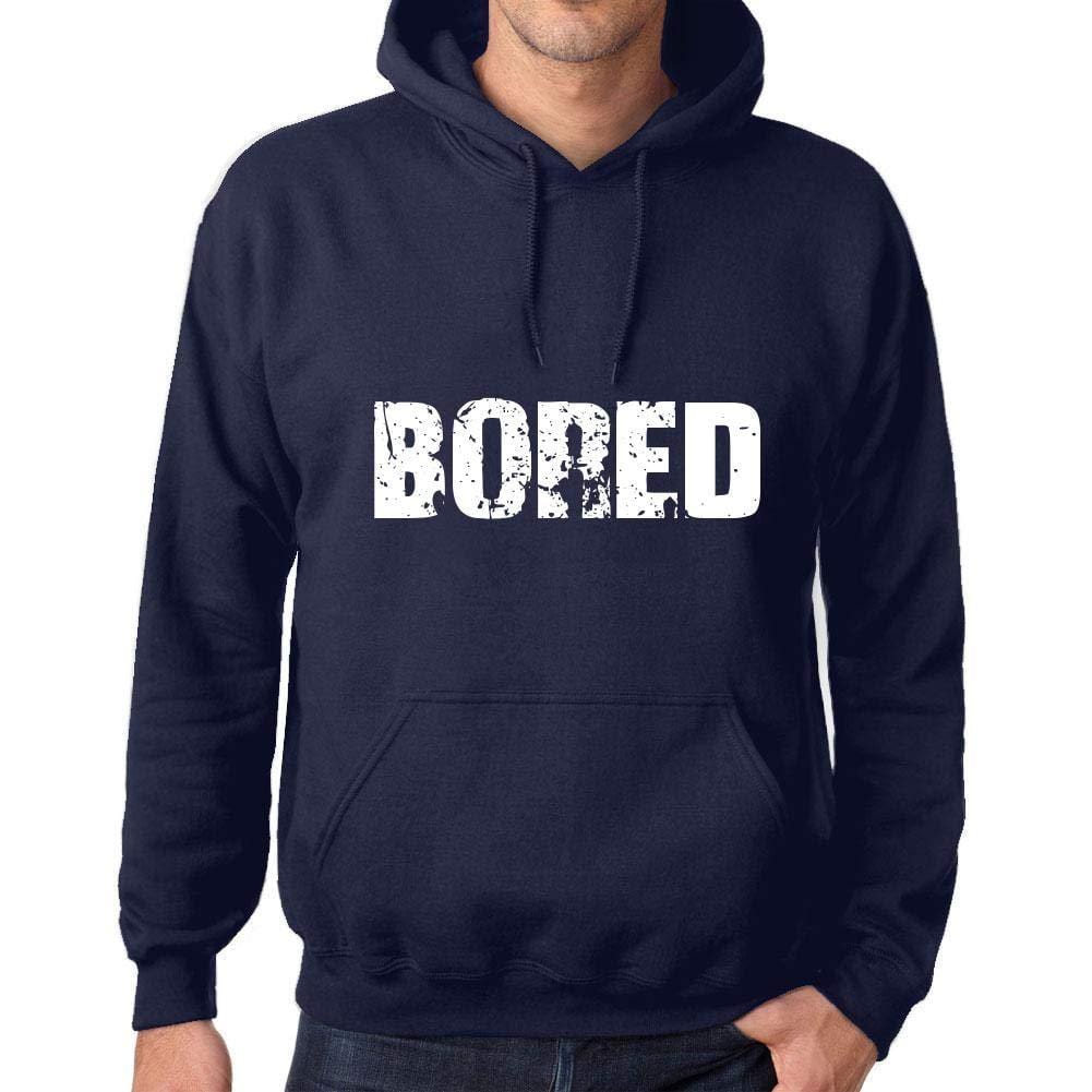 Ultrabasic Homme Femme Unisex Sweat à Capuche Hoodie Popular Words Bored French Marine