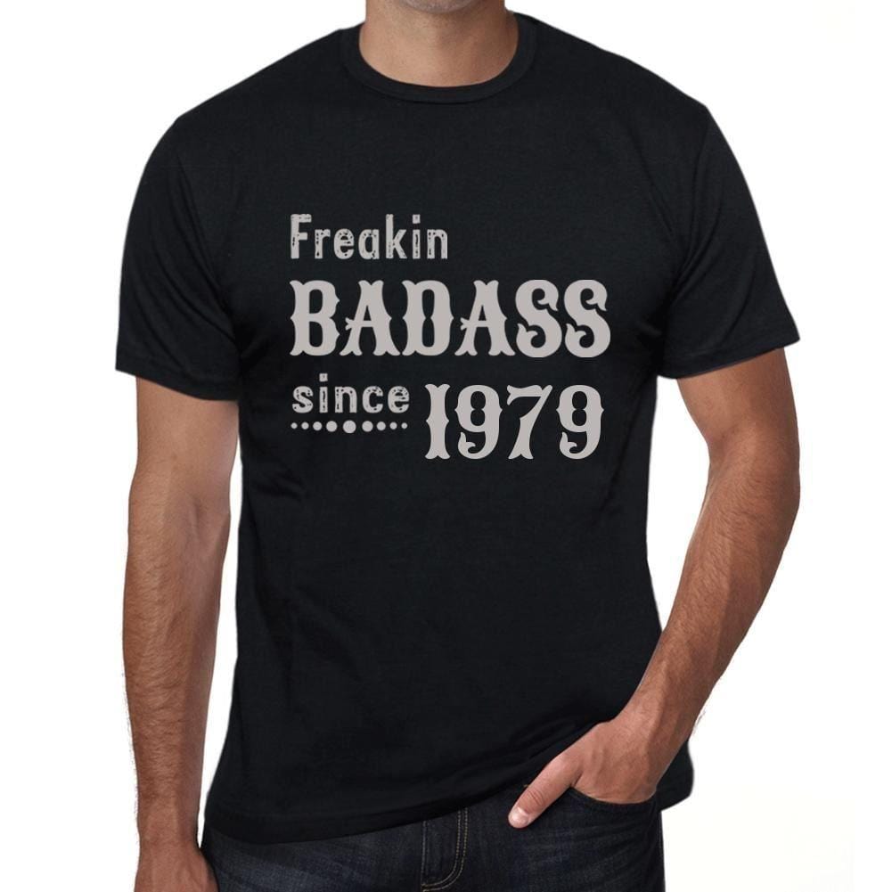 Homme Tee Vintage T Shirt Freakin Badass Since 1979