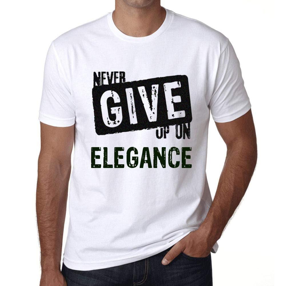 Ultrabasic Homme T-Shirt Graphique Never Give Up on Elegance Blanc