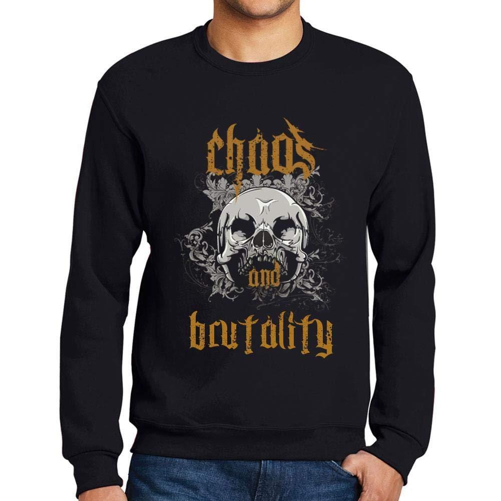 Ultrabasic - Homme Imprimé Graphique Sweat-Shirt Chaos and Brutality Noir Profond