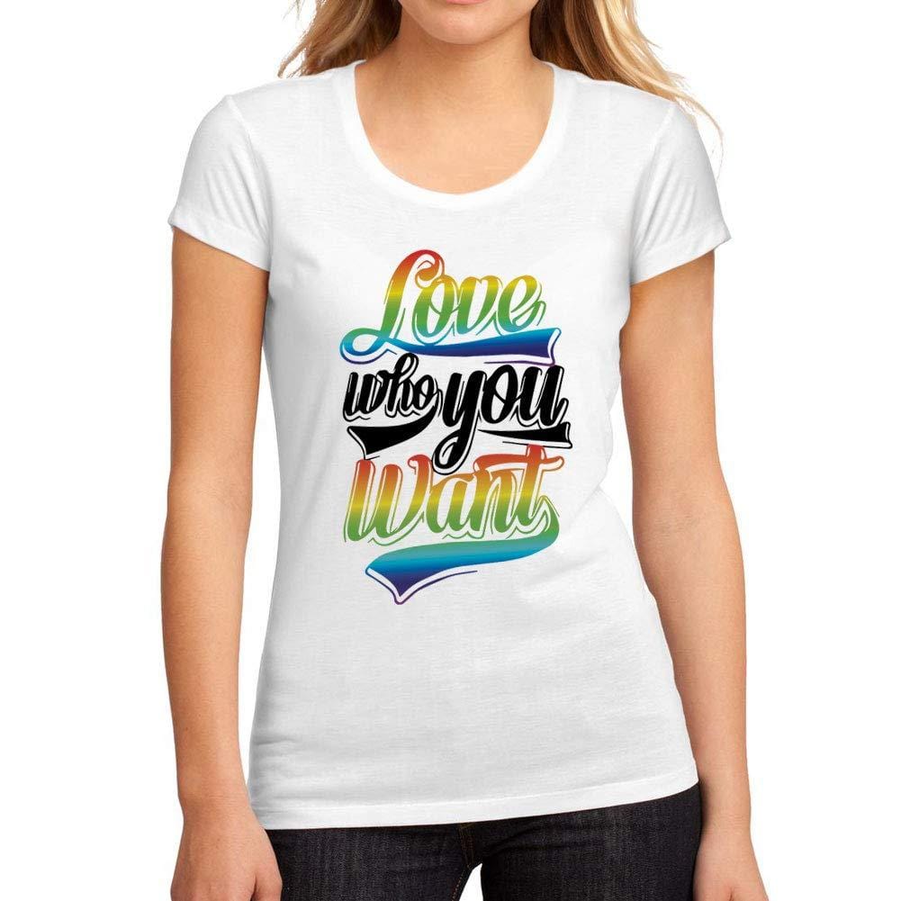 Femme Graphique Tee Shirt LGBT Love Who You Want Blanc