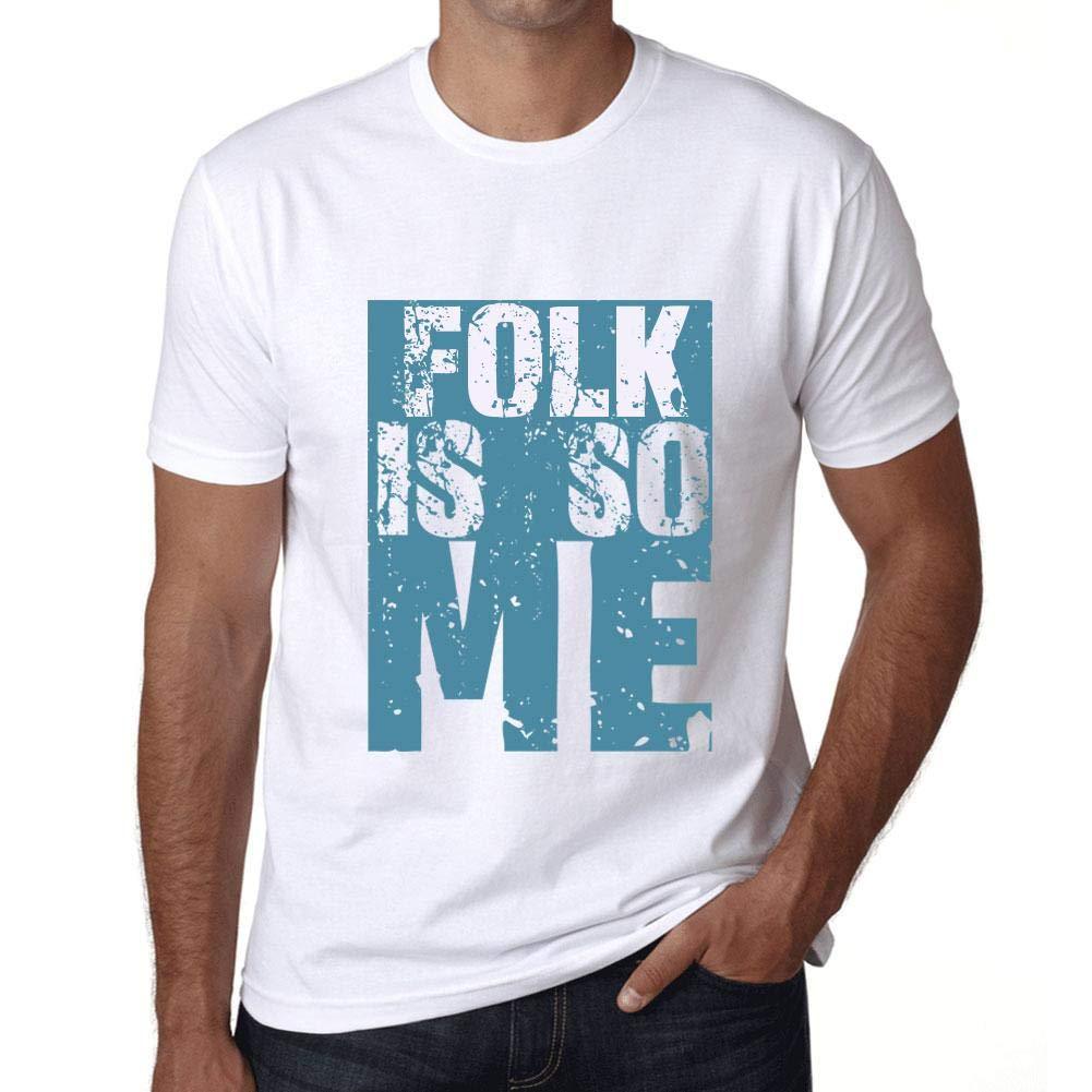 Homme T-Shirt Graphique Folk is So Me Blanc