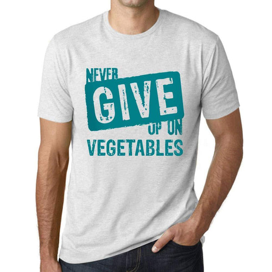 Ultrabasic Homme T-Shirt Graphique Never Give Up on Vegetables Blanc Chiné