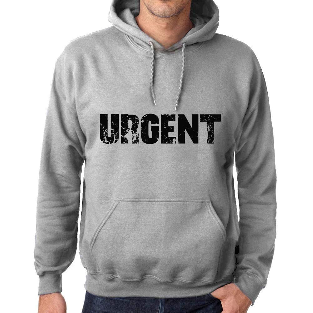 Ultrabasic Homme Femme Unisex Sweat à Capuche Hoodie Popular Words Urgent Gris Chiné