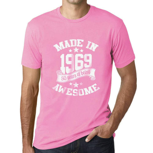 Ultrabasic - Homme T-Shirt Graphique Made in 1969 Awesome 50ème Anniversaire Rose Orchidée