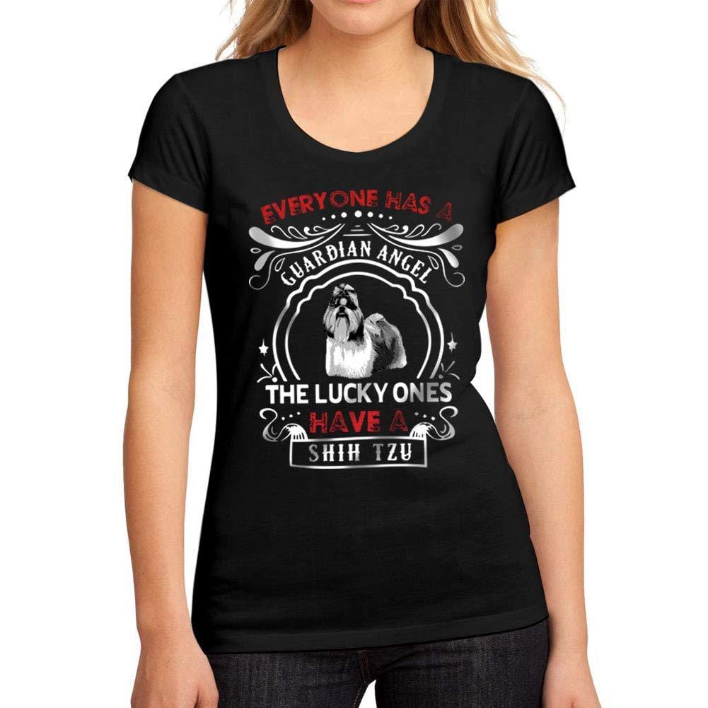 Femme Graphique Tee Shirt Dog Shih Tzu Noir Profond