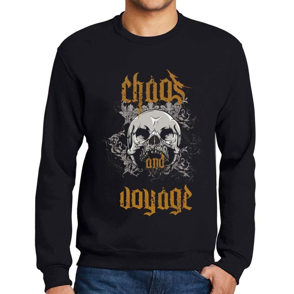 Ultrabasic - Homme Imprimé Graphique Sweat-Shirt Chaos and Voyage Noir Profond