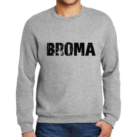 Ultrabasic Homme Imprimé Graphique Sweat-Shirt Popular Words Broma Gris Chiné