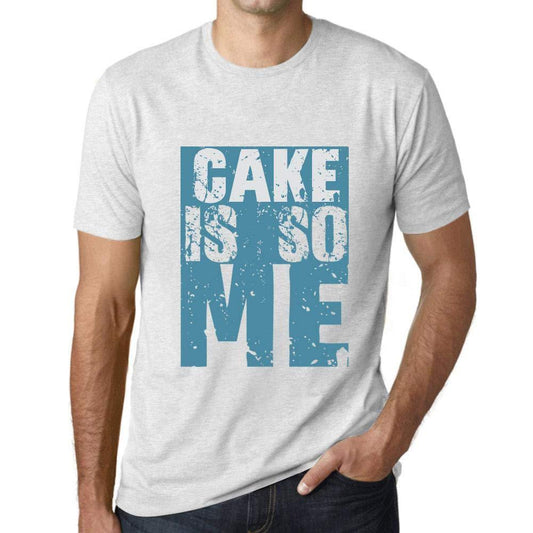 Homme T-Shirt Graphique Cake is So Me Blanc Chiné