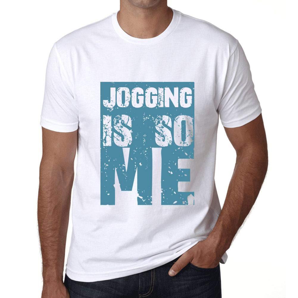 Homme T-Shirt Graphique Jogging is So Me Blanc