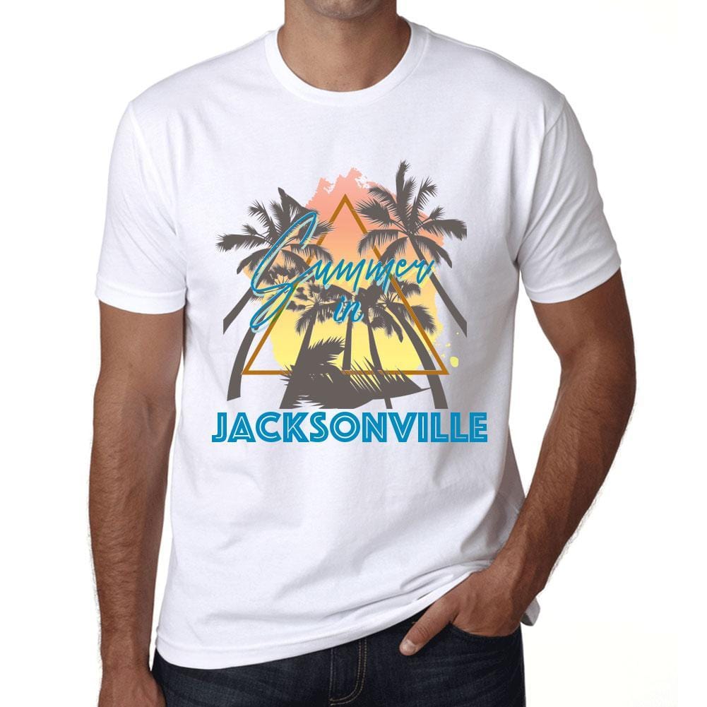 Men’s <span>Graphic</span> T-Shirt Summer Triangle Jacksonville White - ULTRABASIC