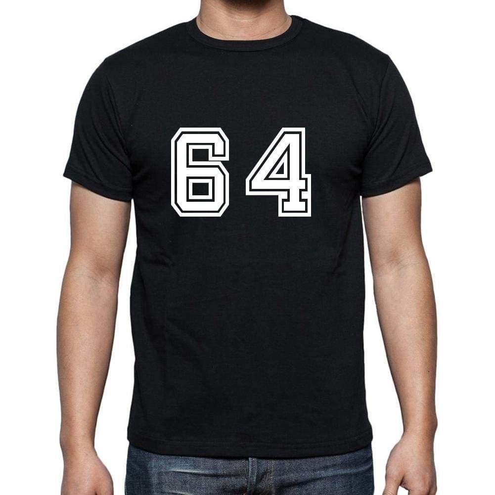 64 Numbers Black Mens Short Sleeve Round Neck T-Shirt 00116 - Casual