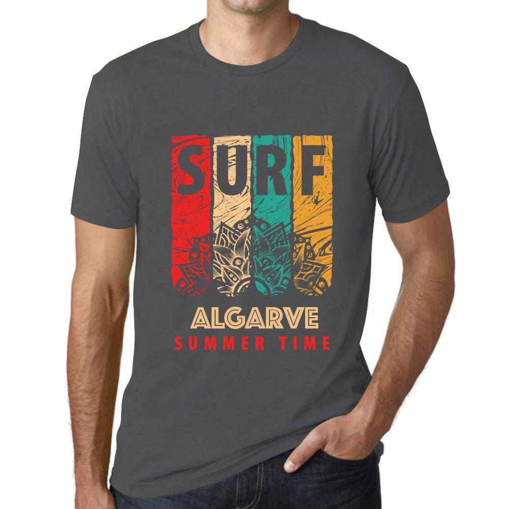 Men&rsquo;s Graphic T-Shirt Surf Summer Time ALGARVE Mouse Grey - Ultrabasic