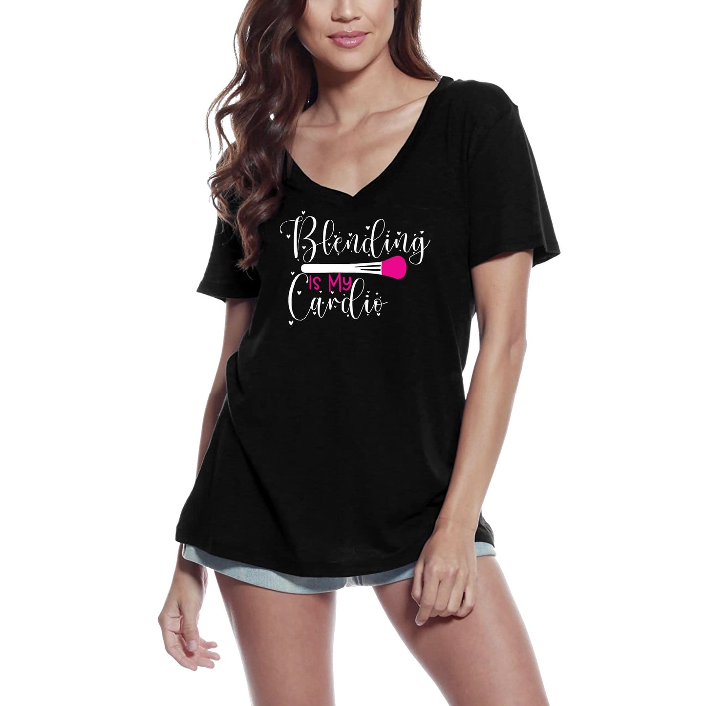 ULTRABASIC Women's Novelty T-Shirt Blending Is My Cardio - Make Up Tee Shirt