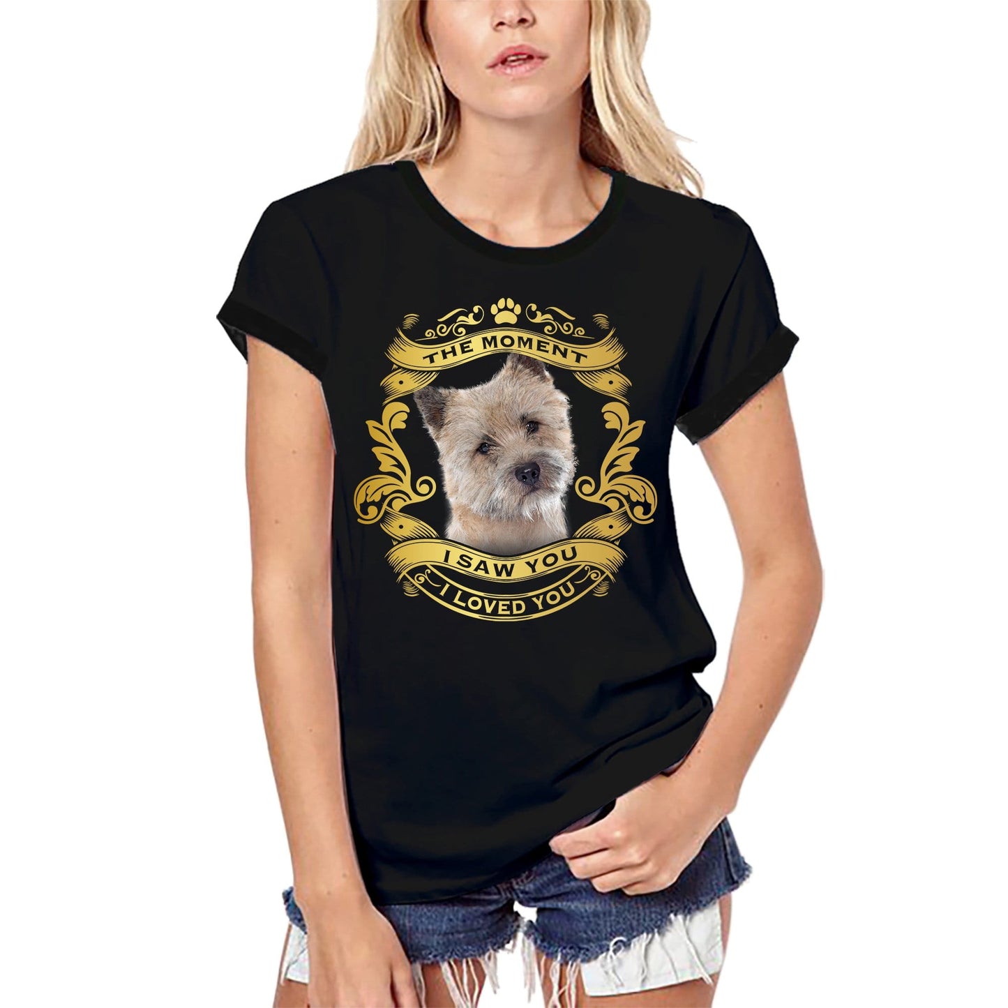 ULTRABASIC Women's Organic T-Shirt Cairn Terrier Dog - Moment I Saw You I Loved You Puppy Tee Shirt for Ladies