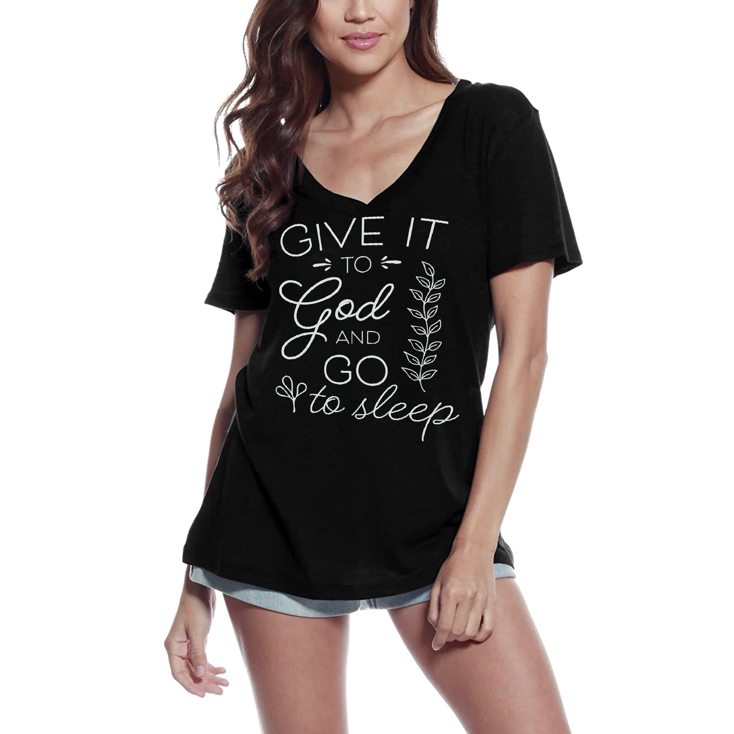 ULTRABASIC Women's T-Shirt Give It To God - Religious Short Sleeve Tee Shirt Tops