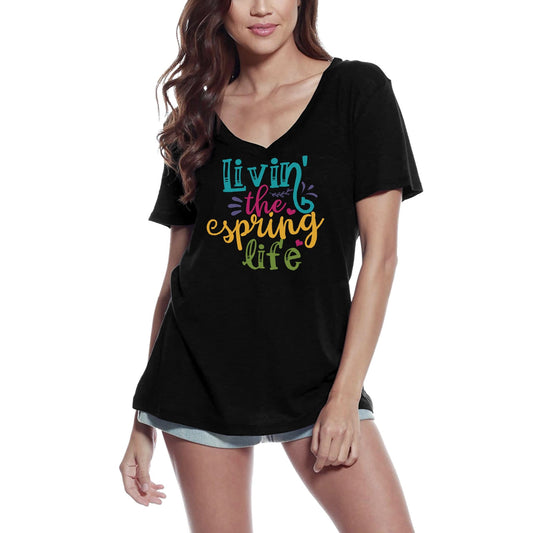 ULTRABASIC Women's T-Shirt Livin' The Spring Life - Funny Tee Shirt