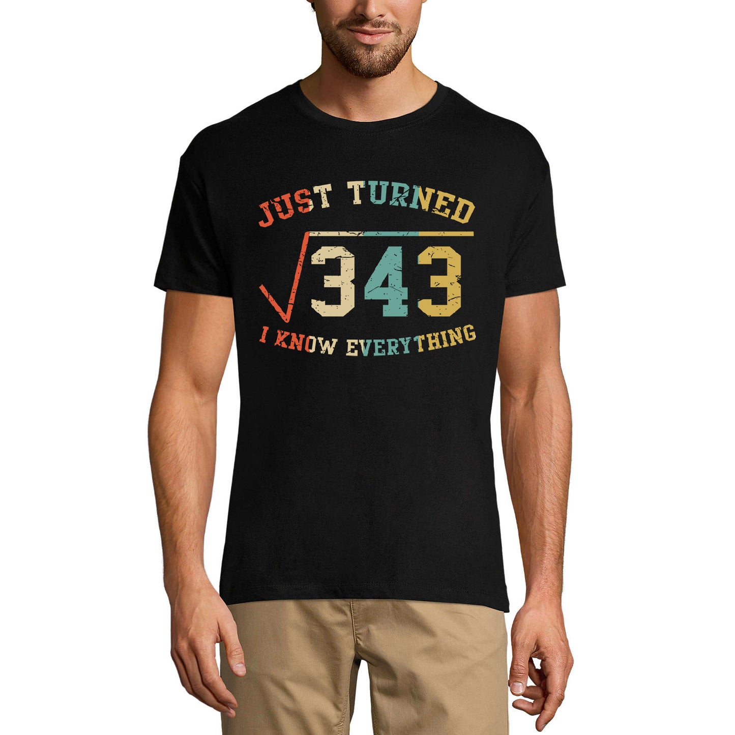 ULTRABASIC Men's Math T-Shirt Just Turned 18 I Know Everything - Funny Birthday Tee Shirt for Mathematician
