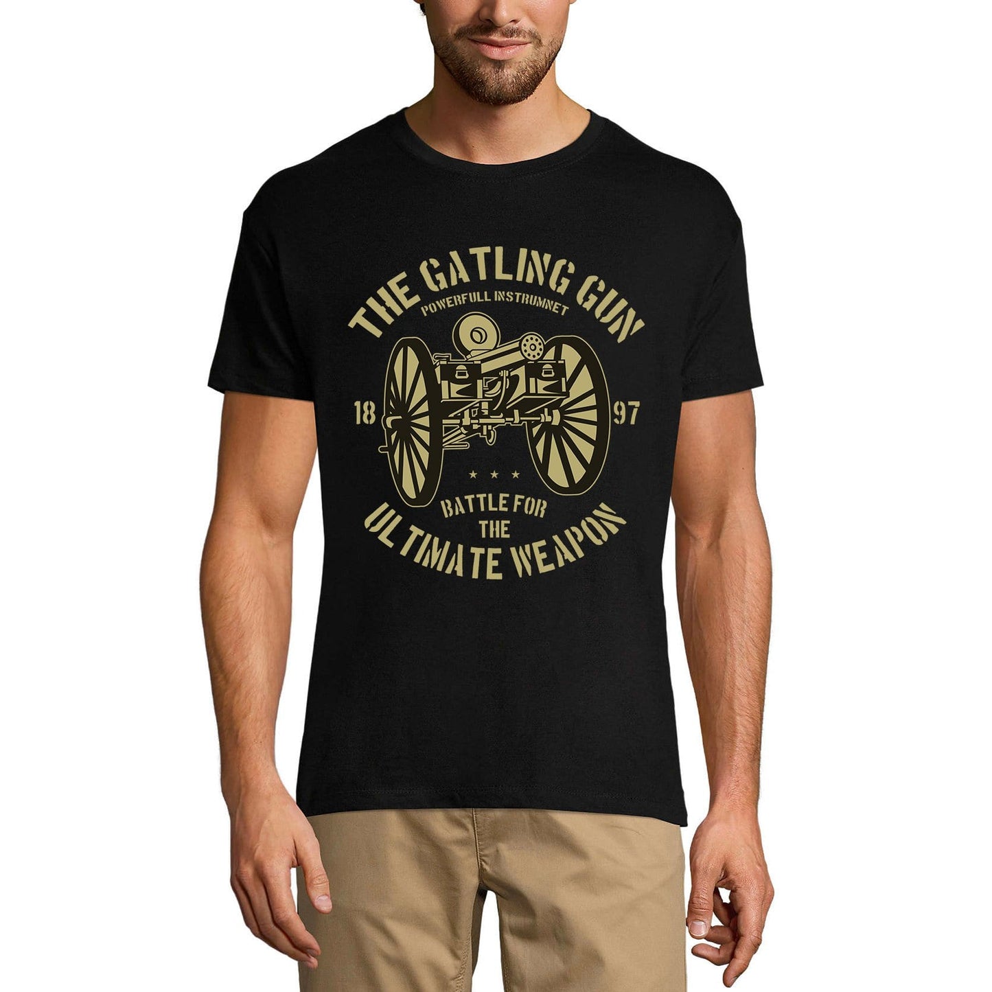 ULTRABASIC Men's Graphic T-Shirt The Gatling Gun 1897 - Battle For The Ultimate Weapon