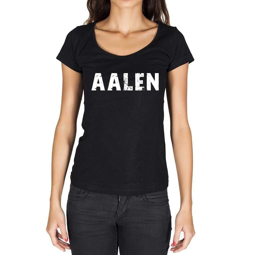 Aalen German Cities Black Womens Short Sleeve Round Neck T-Shirt 00002 - Casual