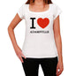 Adamsville I Love Citys White Womens Short Sleeve Round Neck T-Shirt 00012 - White / Xs - Casual