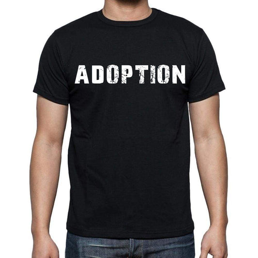 Adoption White Letters Mens Short Sleeve Round Neck T-Shirt 00007