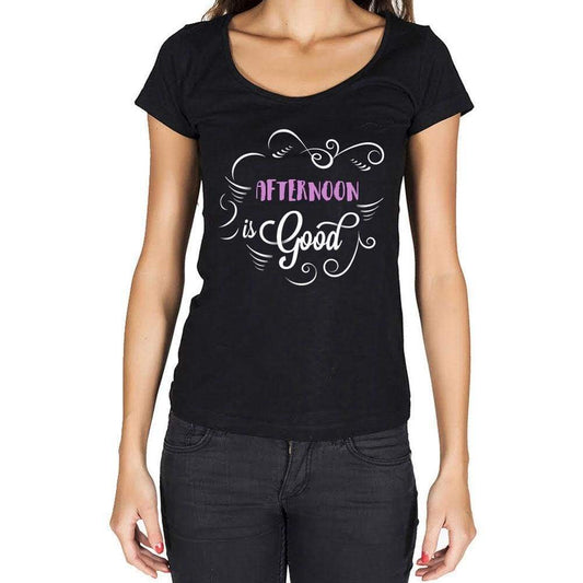 Afternoon Is Good Womens T-Shirt Black Birthday Gift 00485 - Black / Xs - Casual