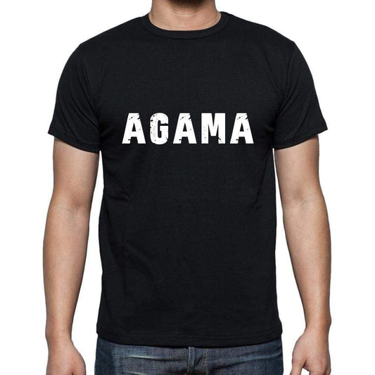 Agama Mens Short Sleeve Round Neck T-Shirt 5 Letters Black Word 00006 - Casual