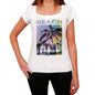 Ahsan Beach Name Palm White Womens Short Sleeve Round Neck T-Shirt 00287 - White / Xs - Casual