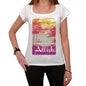 Alliste Escape To Paradise Womens Short Sleeve Round Neck T-Shirt 00280 - White / Xs - Casual