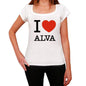 Alva I Love Citys White Womens Short Sleeve Round Neck T-Shirt 00012 - White / Xs - Casual