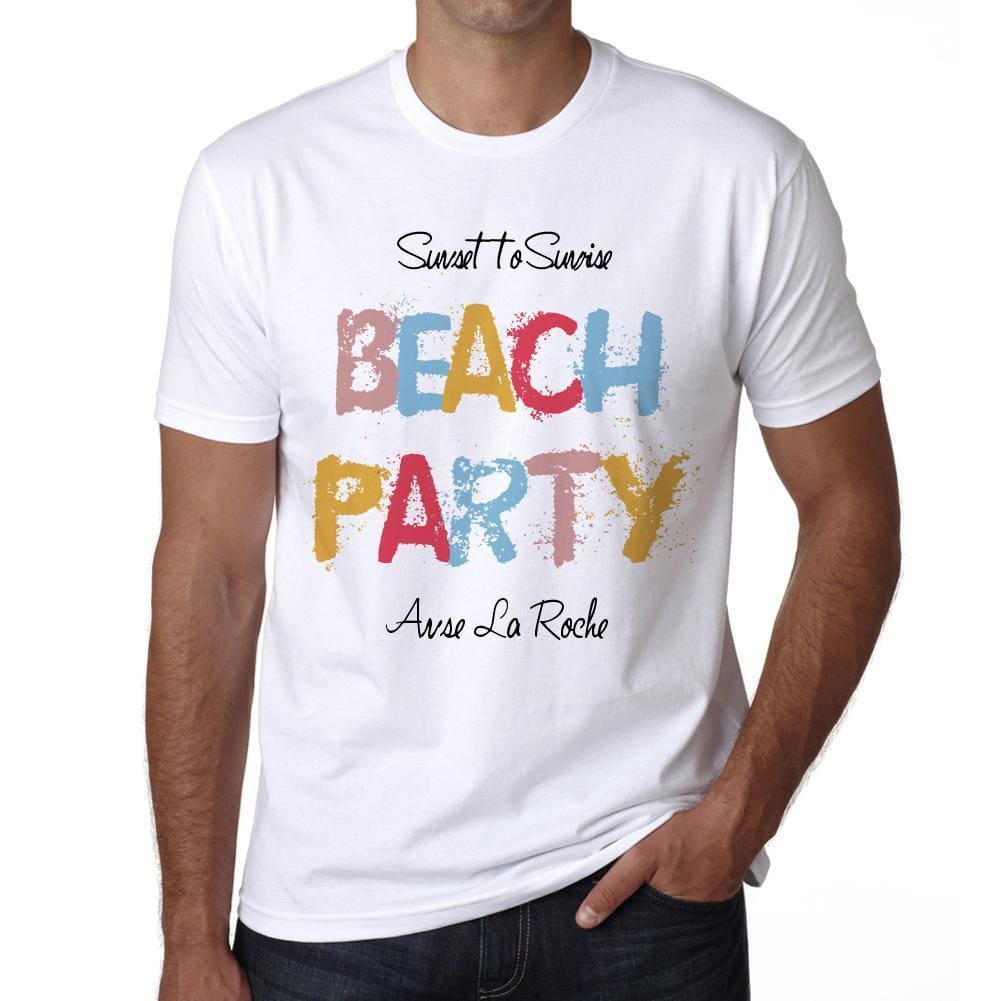 Anse La Roche Beach Party White Mens Short Sleeve Round Neck T-Shirt 00279 - White / S - Casual