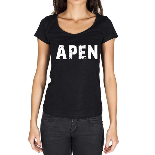 Apen German Cities Black Womens Short Sleeve Round Neck T-Shirt 00002 - Casual