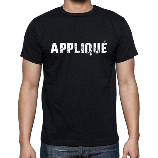 Appliqué French Dictionary Mens Short Sleeve Round Neck T-Shirt 00009 - Casual
