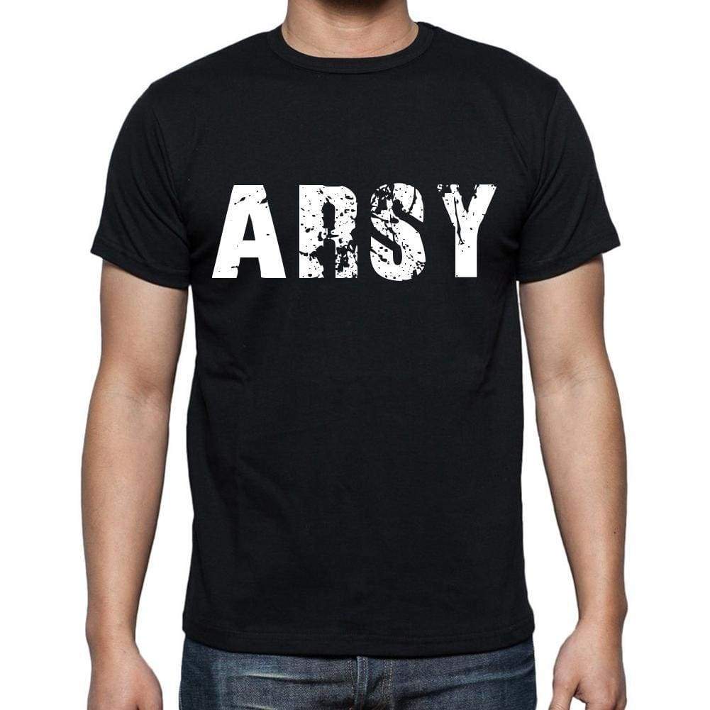 Arsy Mens Short Sleeve Round Neck T-Shirt 4 Letters Black - Casual