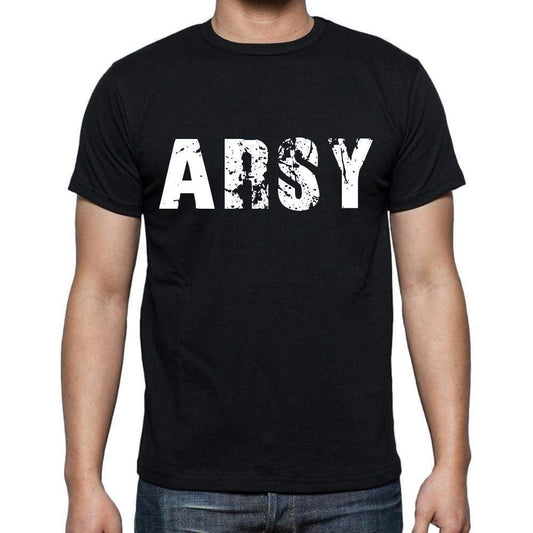 Arsy Mens Short Sleeve Round Neck T-Shirt 4 Letters Black - Casual
