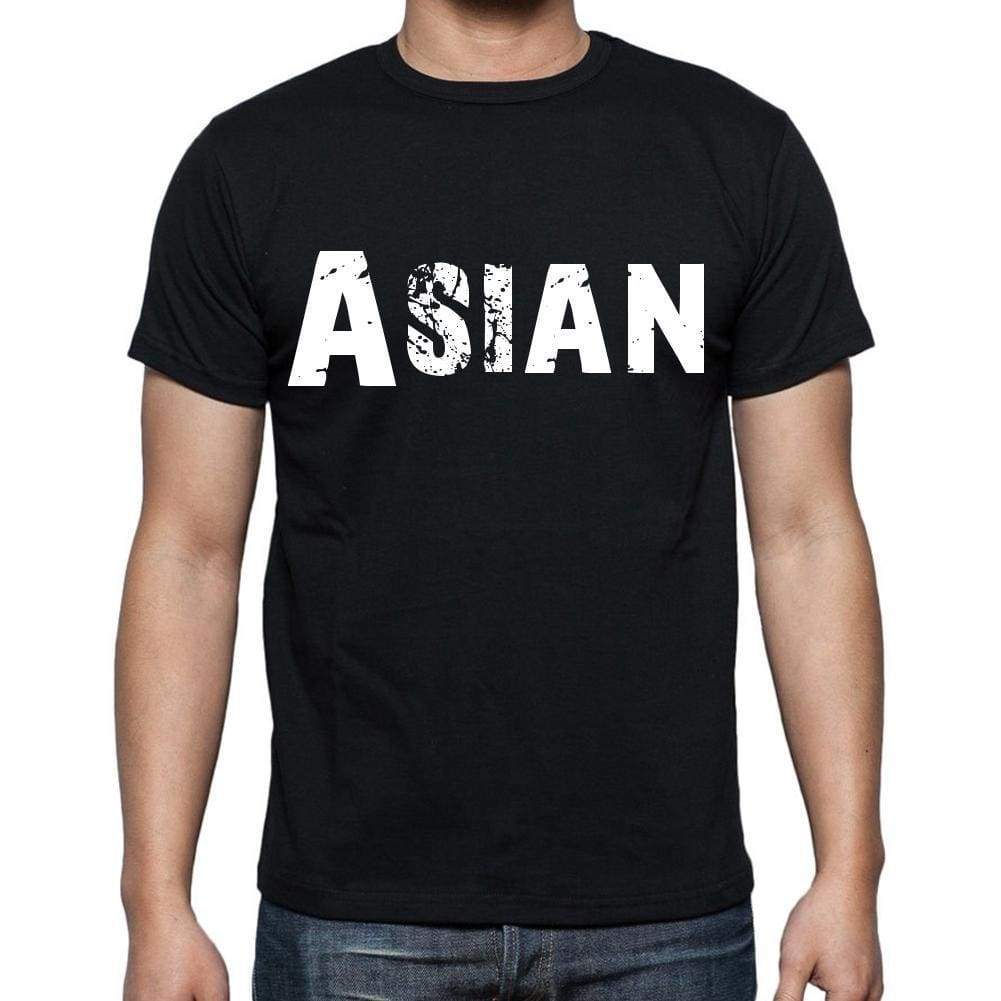 Asian Mens Short Sleeve Round Neck T-Shirt Black T-Shirt En
