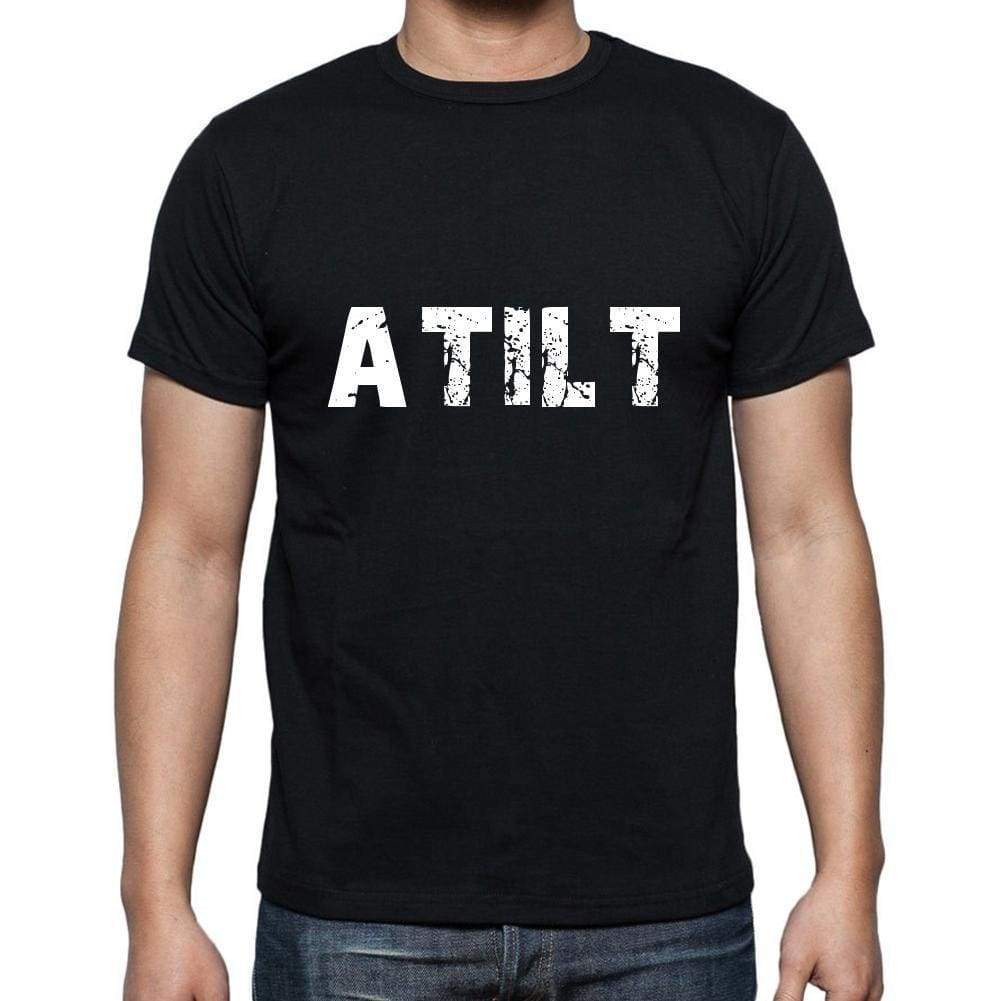 Atilt Mens Short Sleeve Round Neck T-Shirt 5 Letters Black Word 00006 - Casual
