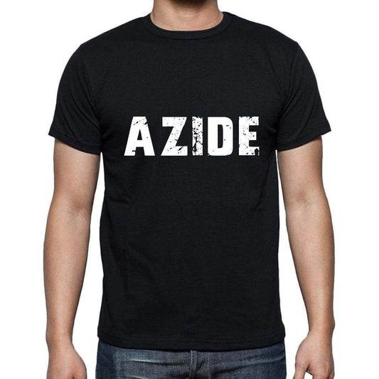 Azide Mens Short Sleeve Round Neck T-Shirt 5 Letters Black Word 00006 - Casual