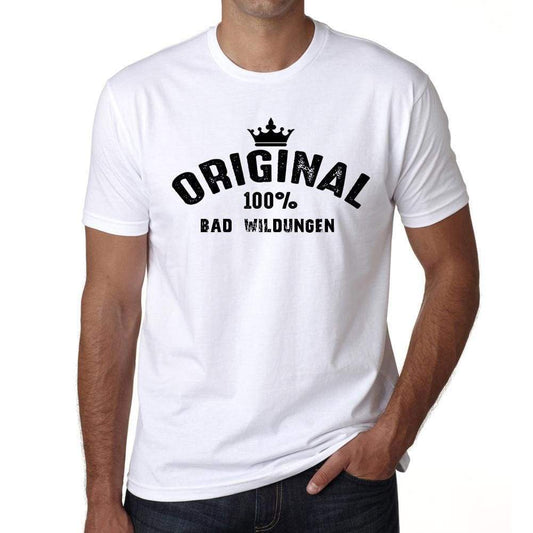 Bad Wildungen 100% German City White Mens Short Sleeve Round Neck T-Shirt 00001 - Casual