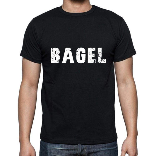 Bagel Mens Short Sleeve Round Neck T-Shirt 5 Letters Black Word 00006 - Casual