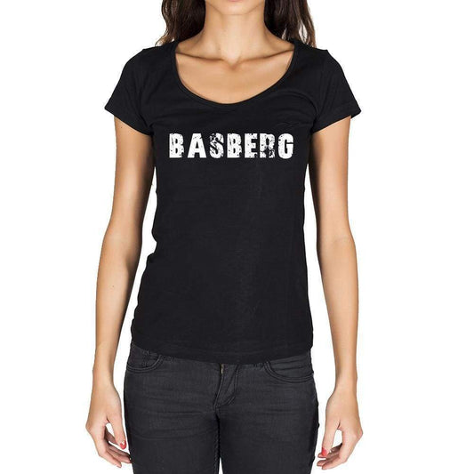 Basberg German Cities Black Womens Short Sleeve Round Neck T-Shirt 00002 - Casual