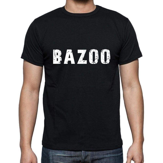 Bazoo Mens Short Sleeve Round Neck T-Shirt 5 Letters Black Word 00006 - Casual