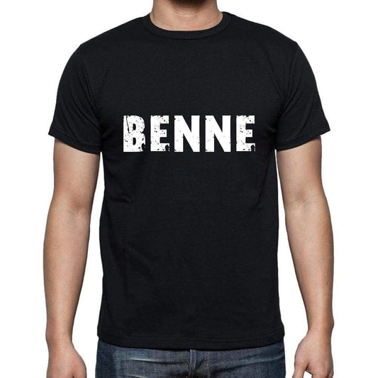 Benne Mens Short Sleeve Round Neck T-Shirt 5 Letters Black Word 00006 - Casual