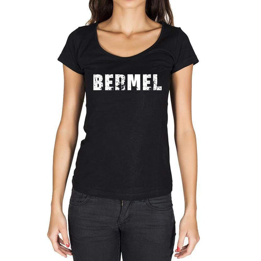 Bermel German Cities Black Womens Short Sleeve Round Neck T-Shirt 00002 - Casual