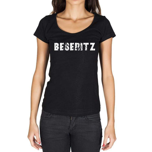 Beseritz German Cities Black Womens Short Sleeve Round Neck T-Shirt 00002 - Casual